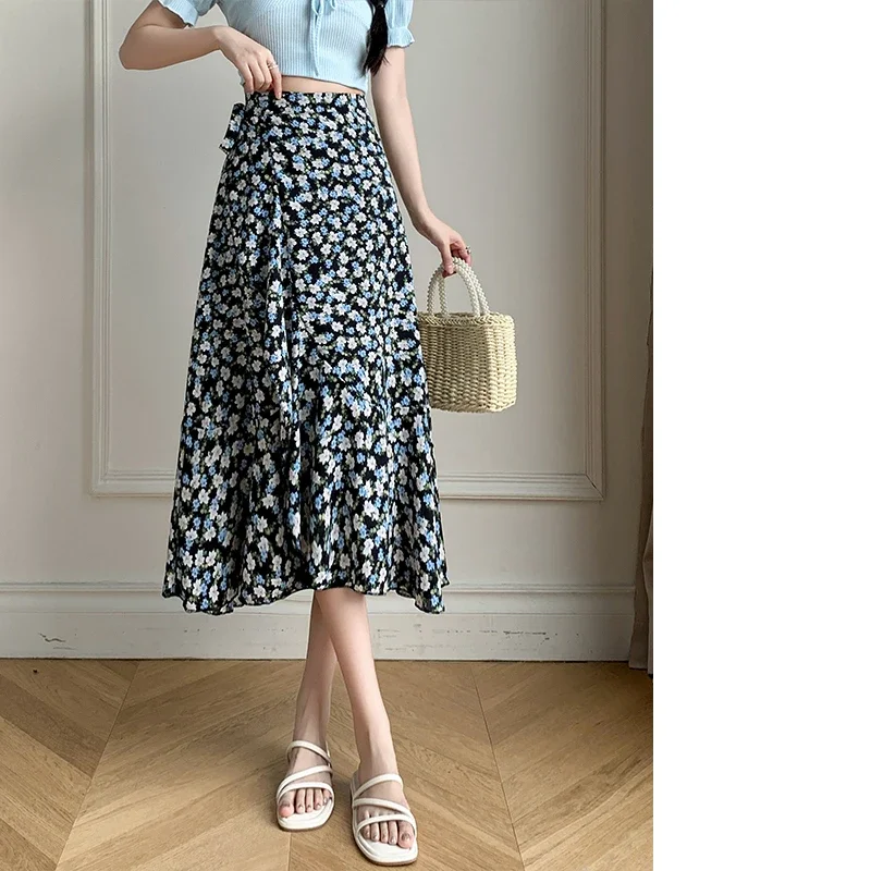 Flower Print A-Line Bohemia Vintage Skirt Summer Spring - Image 16