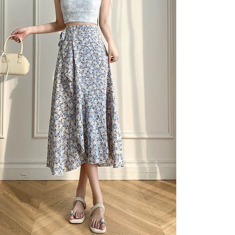 Flower Print A-Line Bohemia Vintage Skirt Summer Spring - Image 18