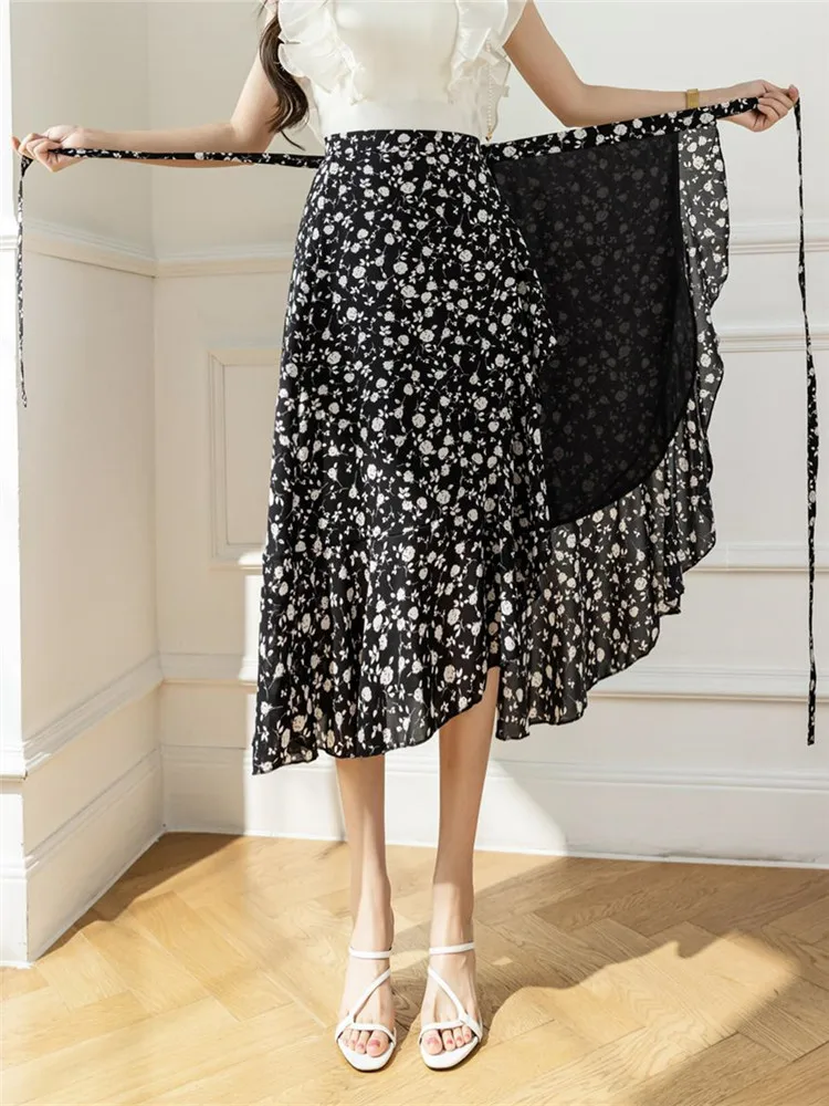 Flower Print A-Line Bohemia Vintage Skirt Summer Spring - Image 20