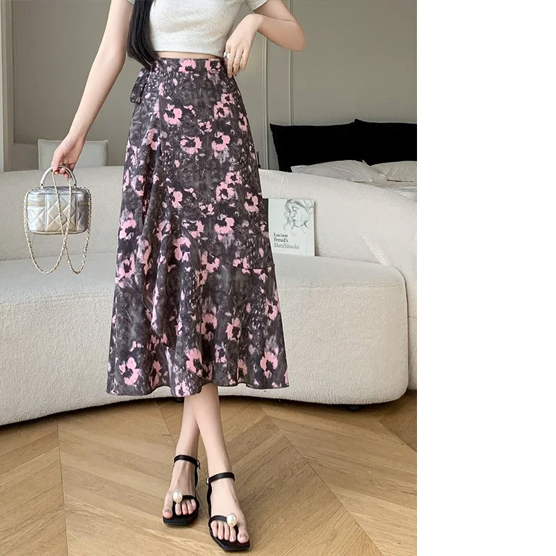 Flower Print A-Line Bohemia Vintage Skirt Summer Spring - Image 23