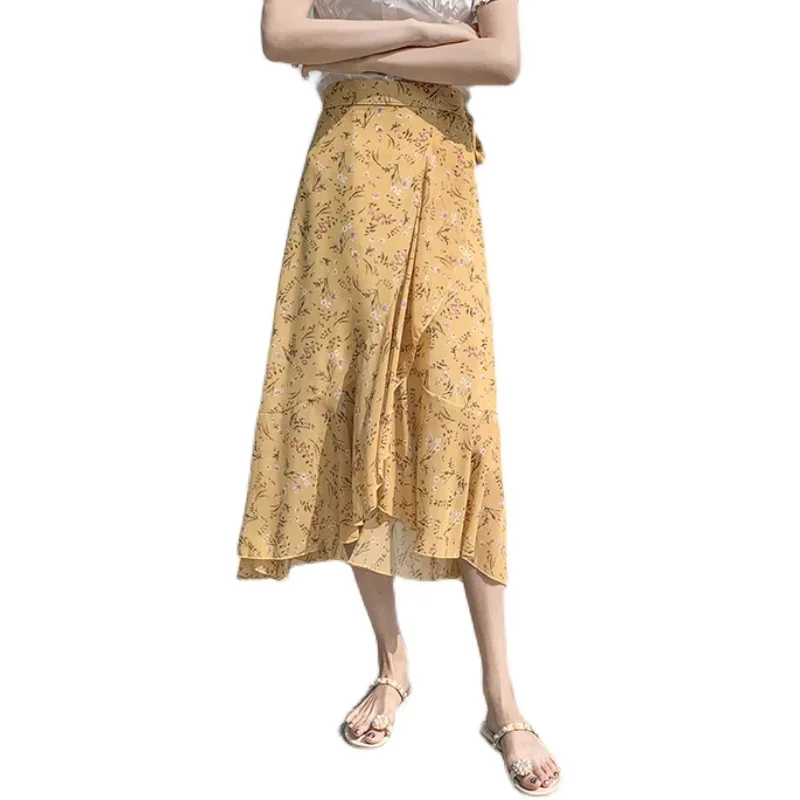Flower Print A-Line Bohemia Vintage Skirt Summer Spring - Image 26