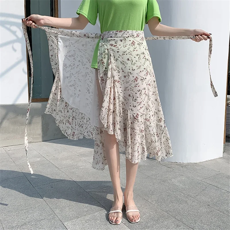 Flower Print A-Line Bohemia Vintage Skirt Summer Spring - Image 27