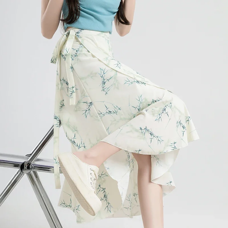Flower Print A-Line Bohemia Vintage Skirt Summer Spring - Image 34
