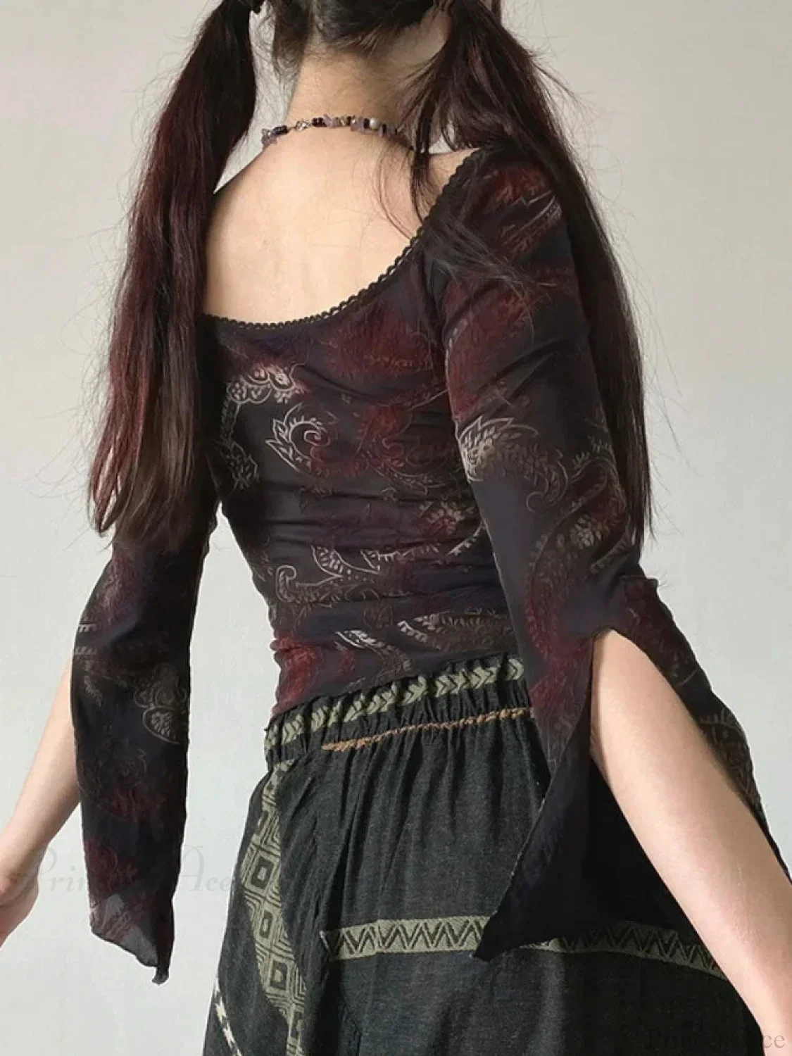 Flower Square Collar Knitted Top - Image 9