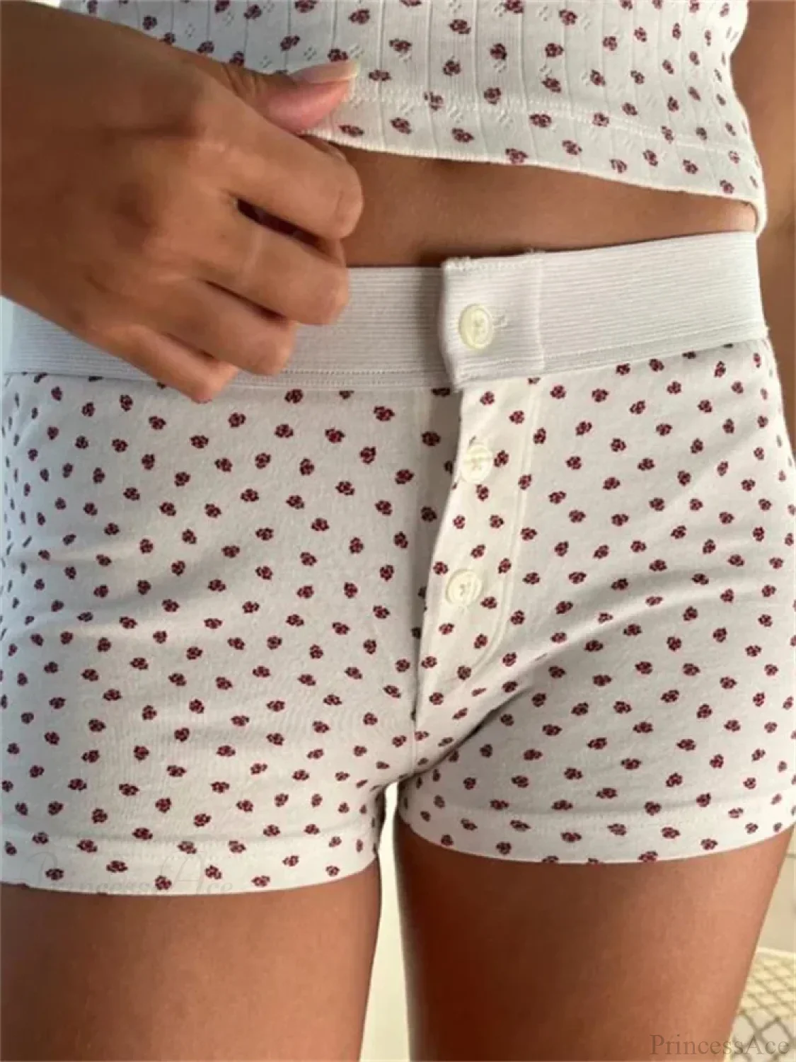 FLower Striped Button Sleep Short - Image 5