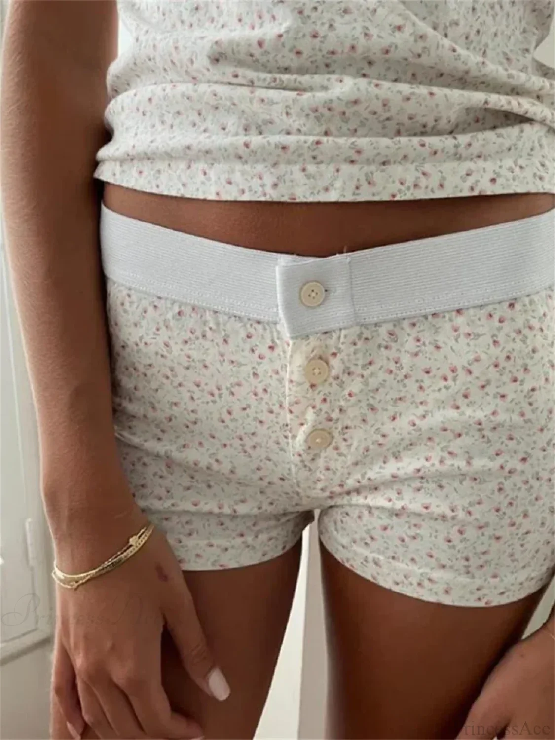 FLower Striped Button Sleep Short - Image 6