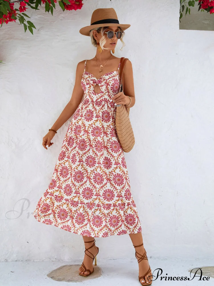 for Gown Midi Flowered Keyhole Women - Image 10