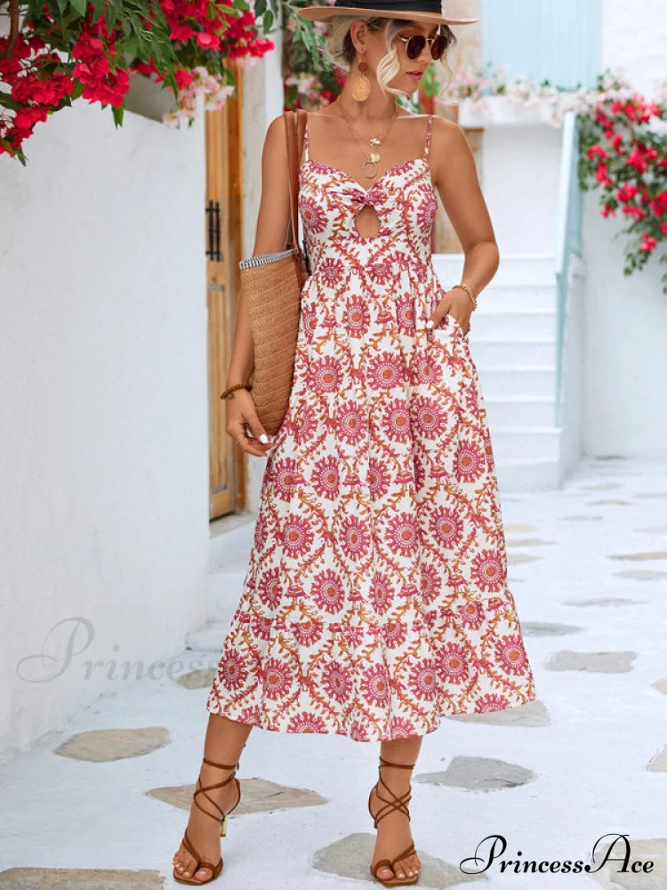 for Gown Midi Flowered Keyhole Women - Image 8