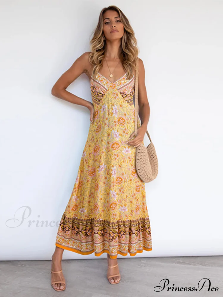 for Suspender Gown Flowered Bohemian Women - Image 11