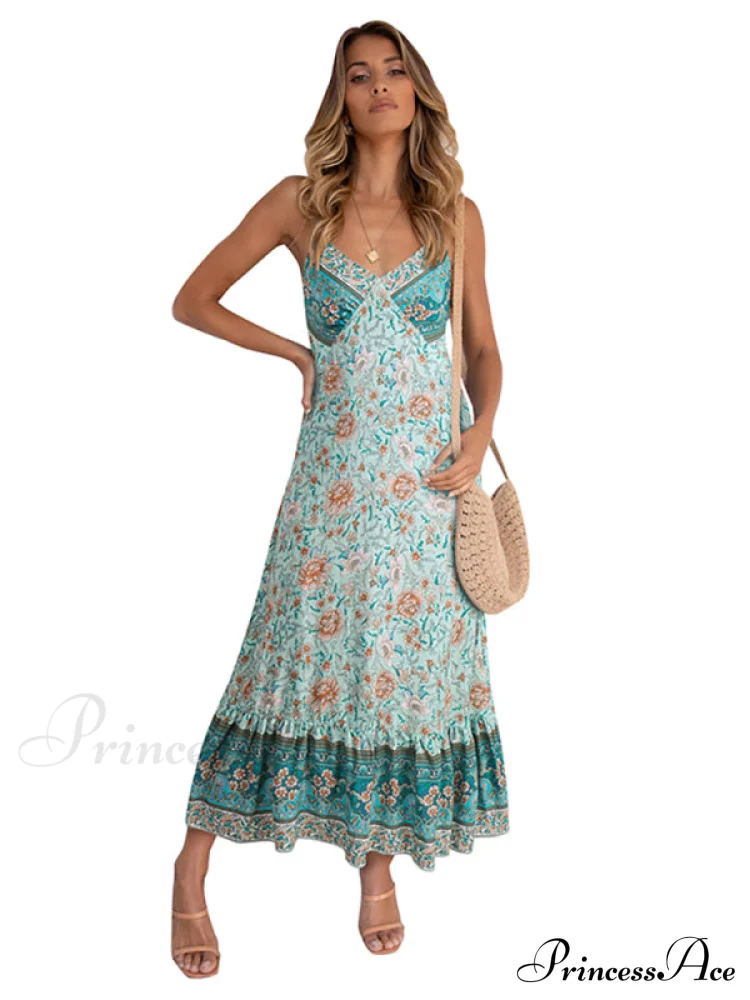 for Suspender Gown Flowered Bohemian Women - Image 8