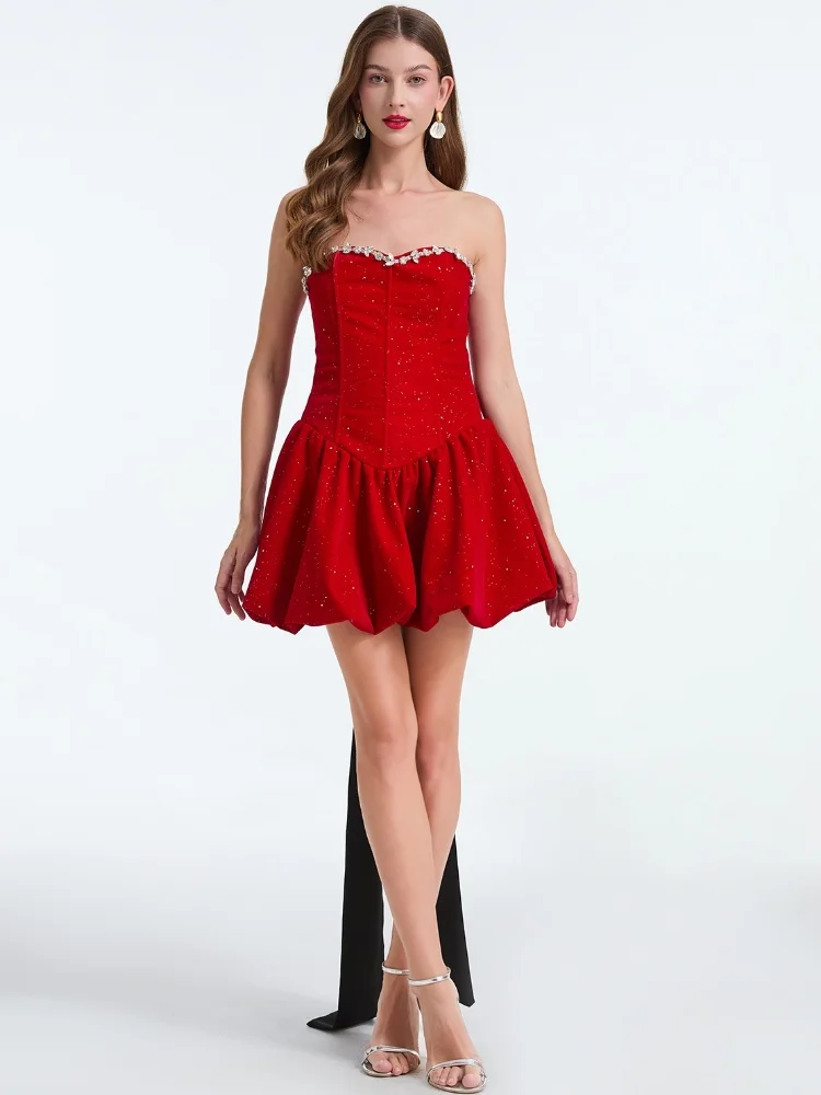 French Bow Strapless Party Dress - Image 2