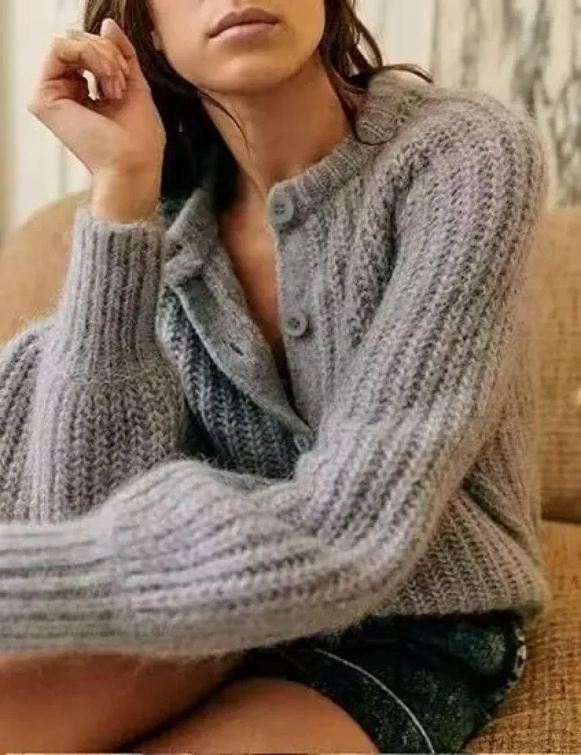 French Niche Solid Lazy Style Loose Cardigan - Image 2