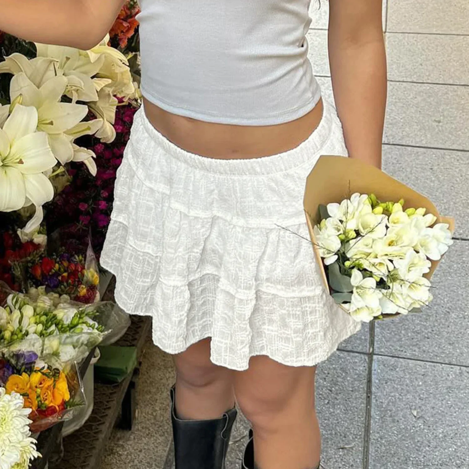 Frill Mini Skirt with Shorts Skirt - Image 2