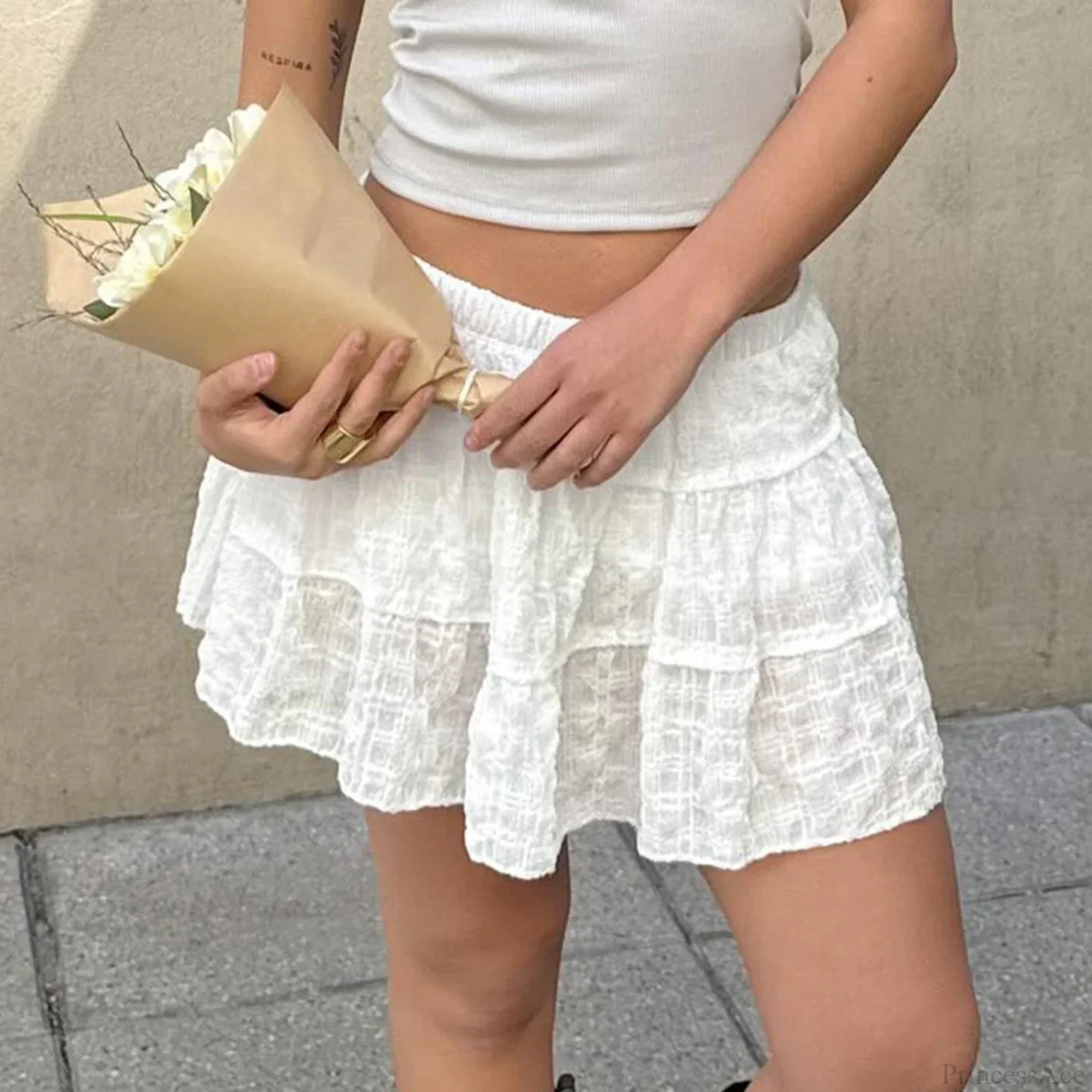 Frill Mini Skirt with Shorts Skirt - Image 4