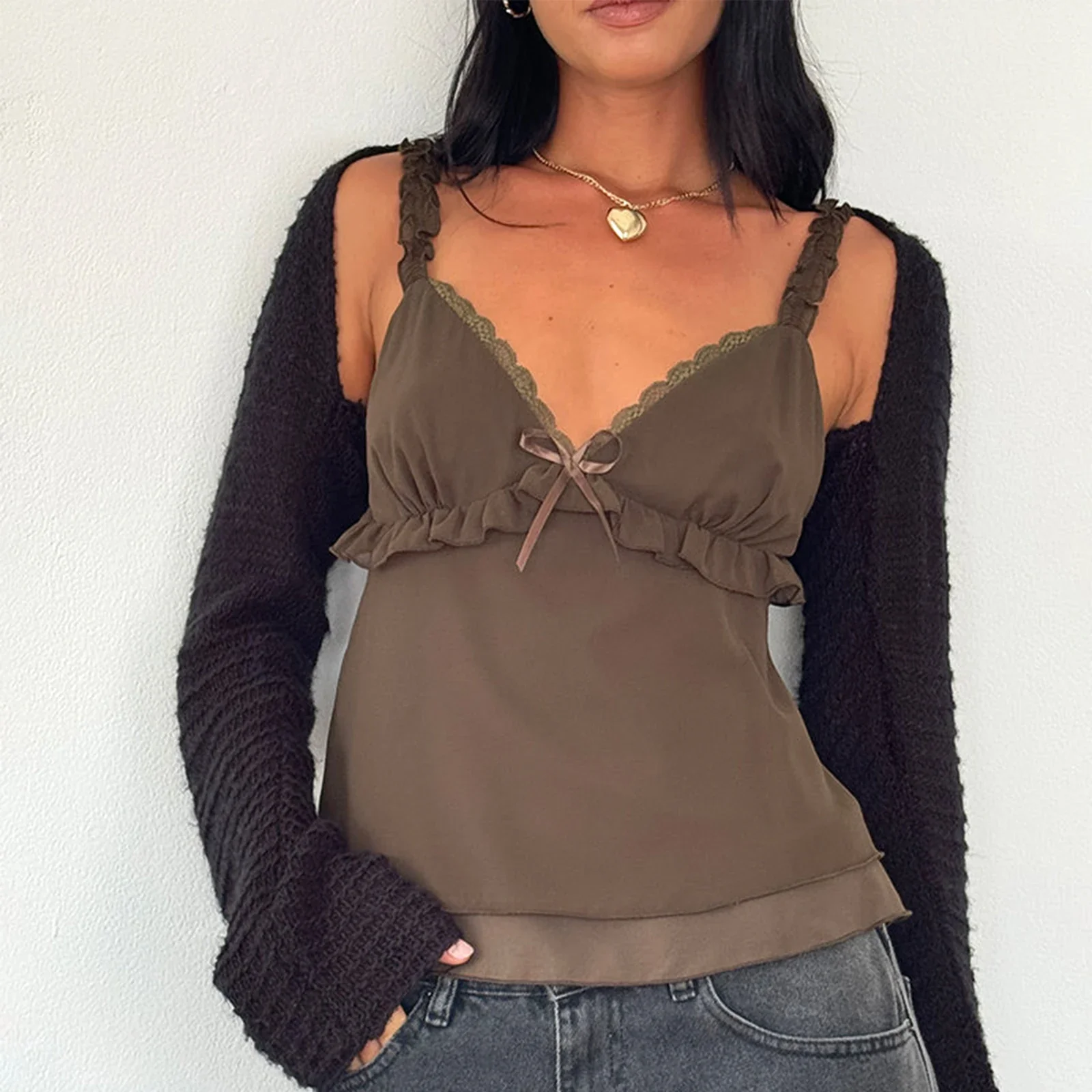 Frill Ruffle Square Crop Top - Image 5