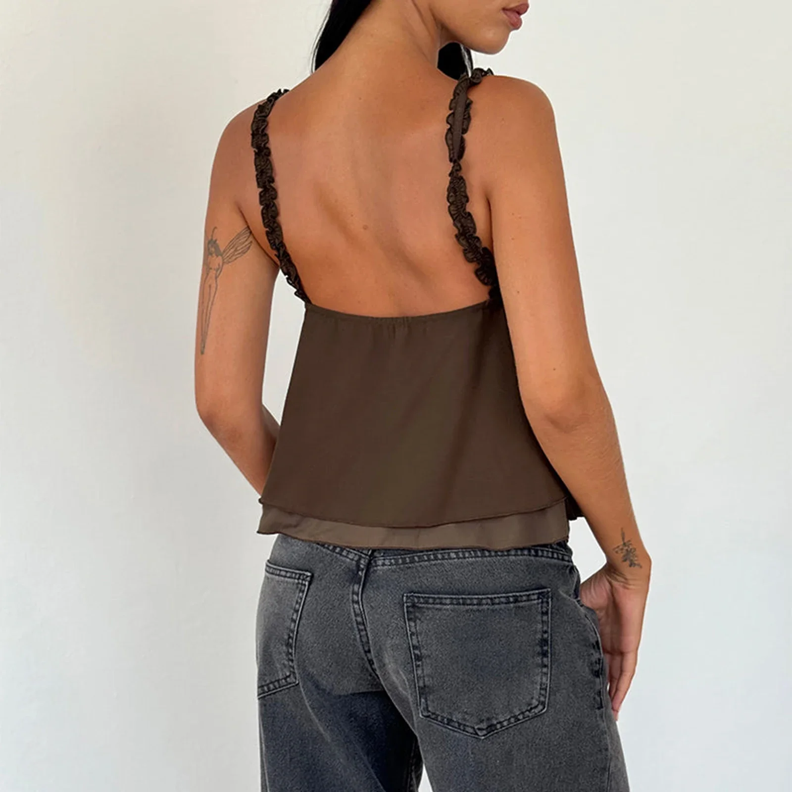 Frill Ruffle Square Crop Top - Image 6