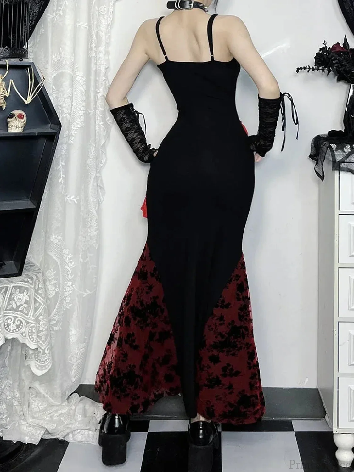 Fringe Spaghetti Strap Form-Fitting Maxi Dress - Image 3