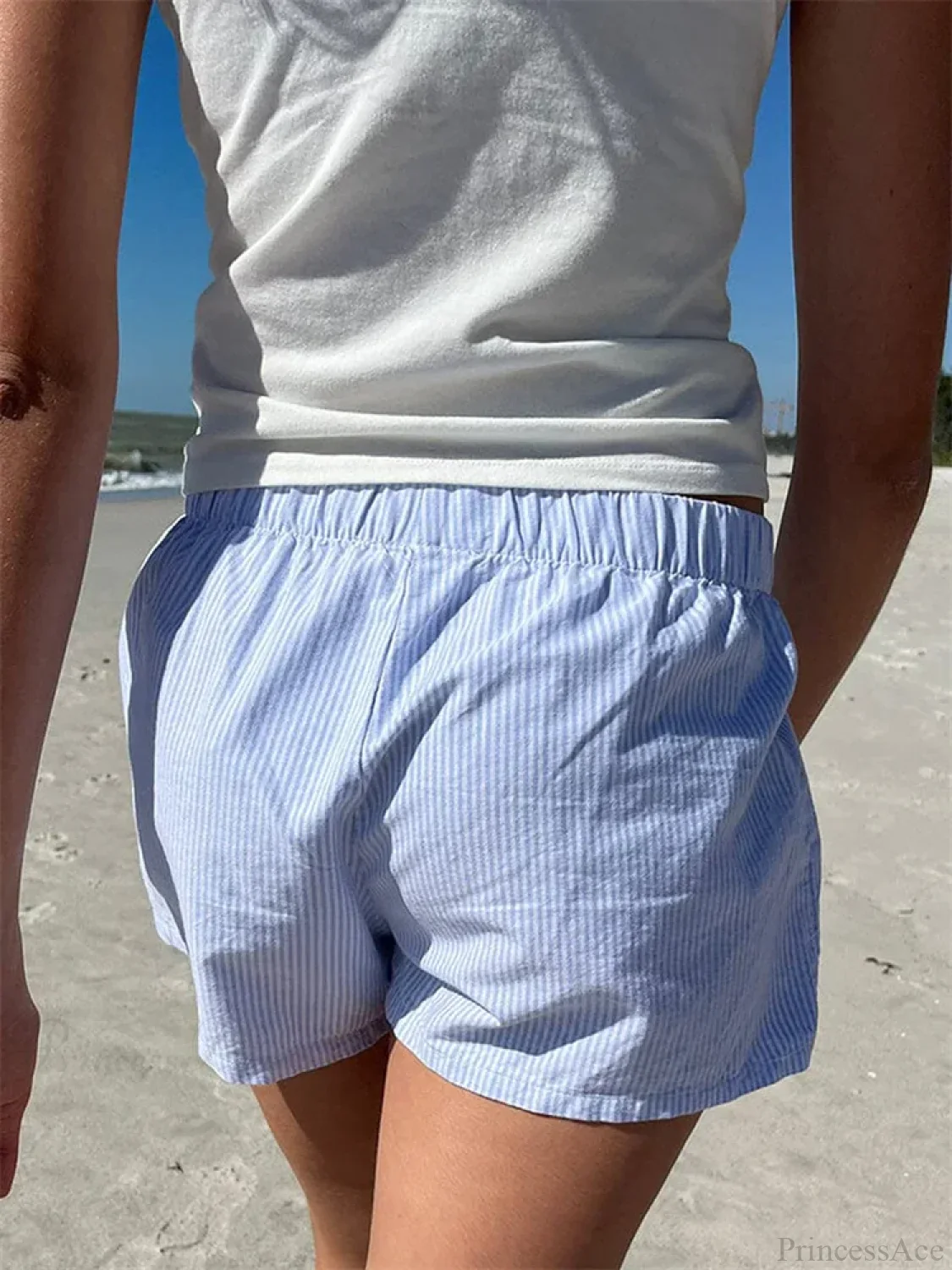 Front Button Plaid Lounge Short - Image 3