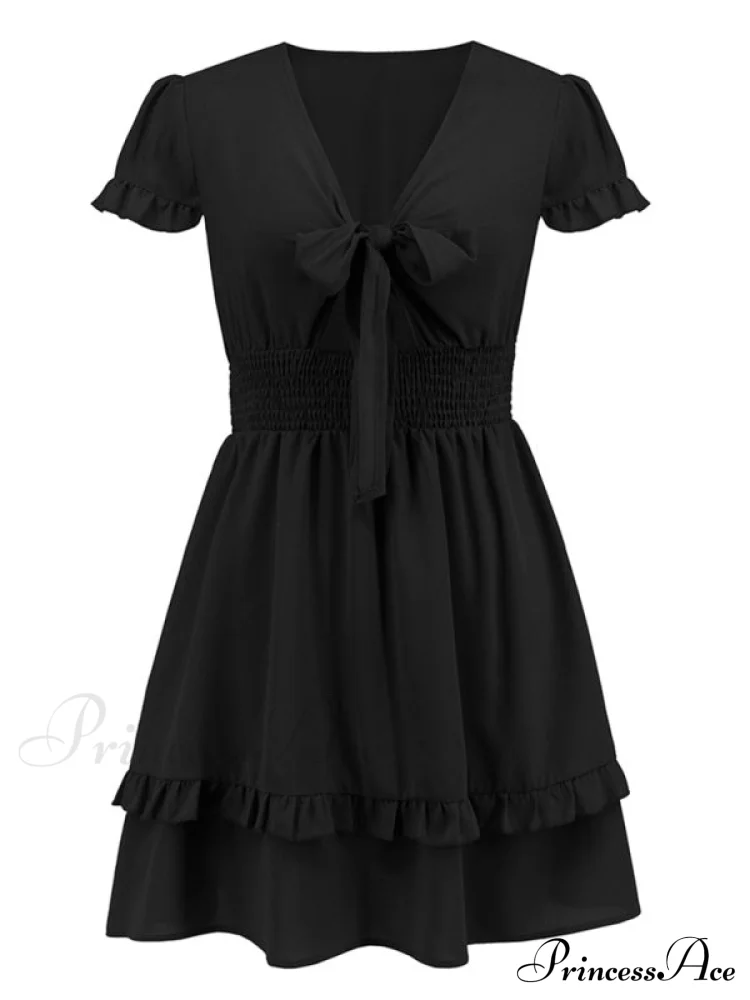 Front Color Mini Crepe Tie for Solid Gown Women - Image 10