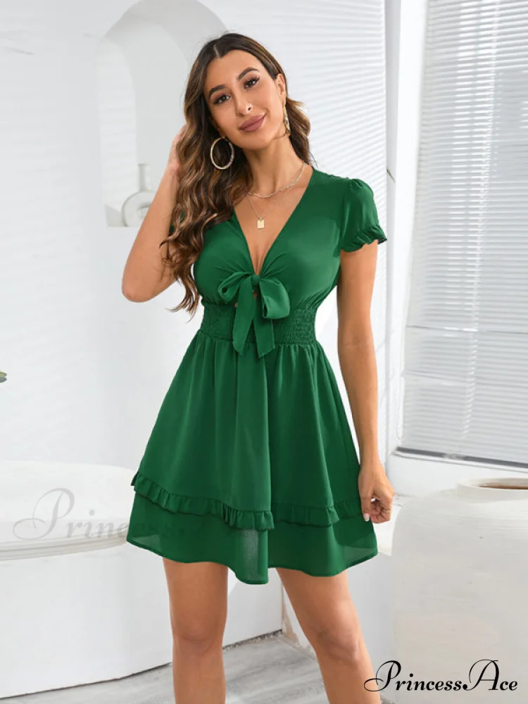 Front Color Mini Crepe Tie for Solid Gown Women - Image 11