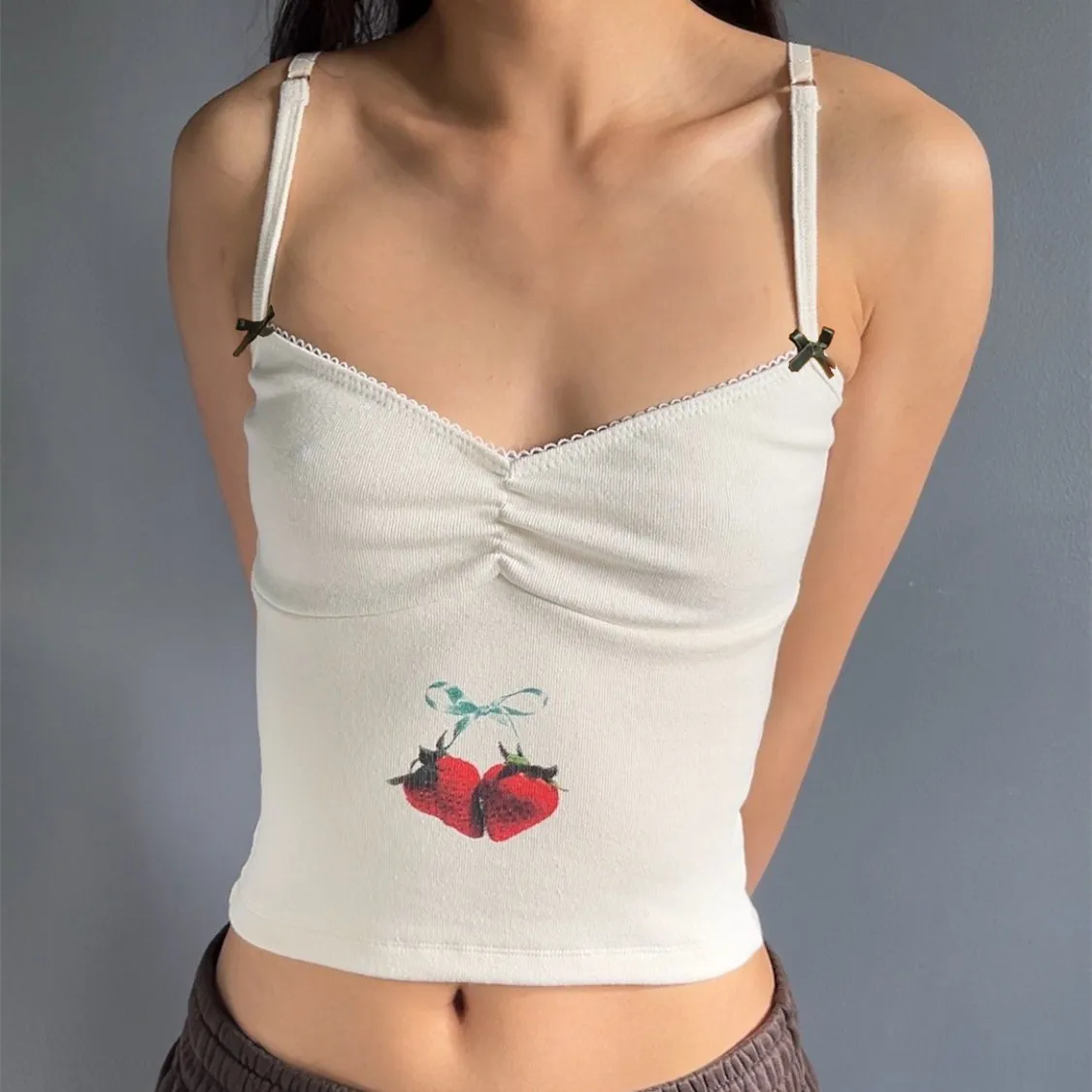 Fruits Patchwork Bow Crop Top - Image 6