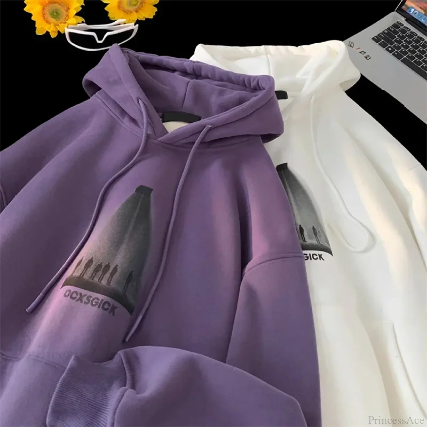 Funny Graphic Fleece Y2K Hoodie - Image 3