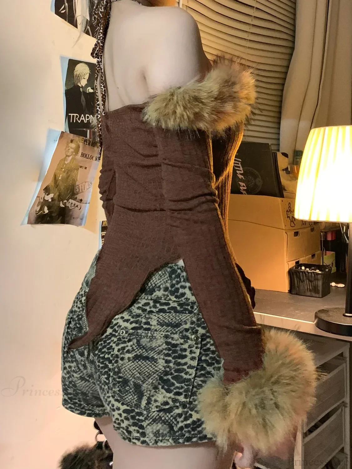 Fur Halter Knit Top - Image 4