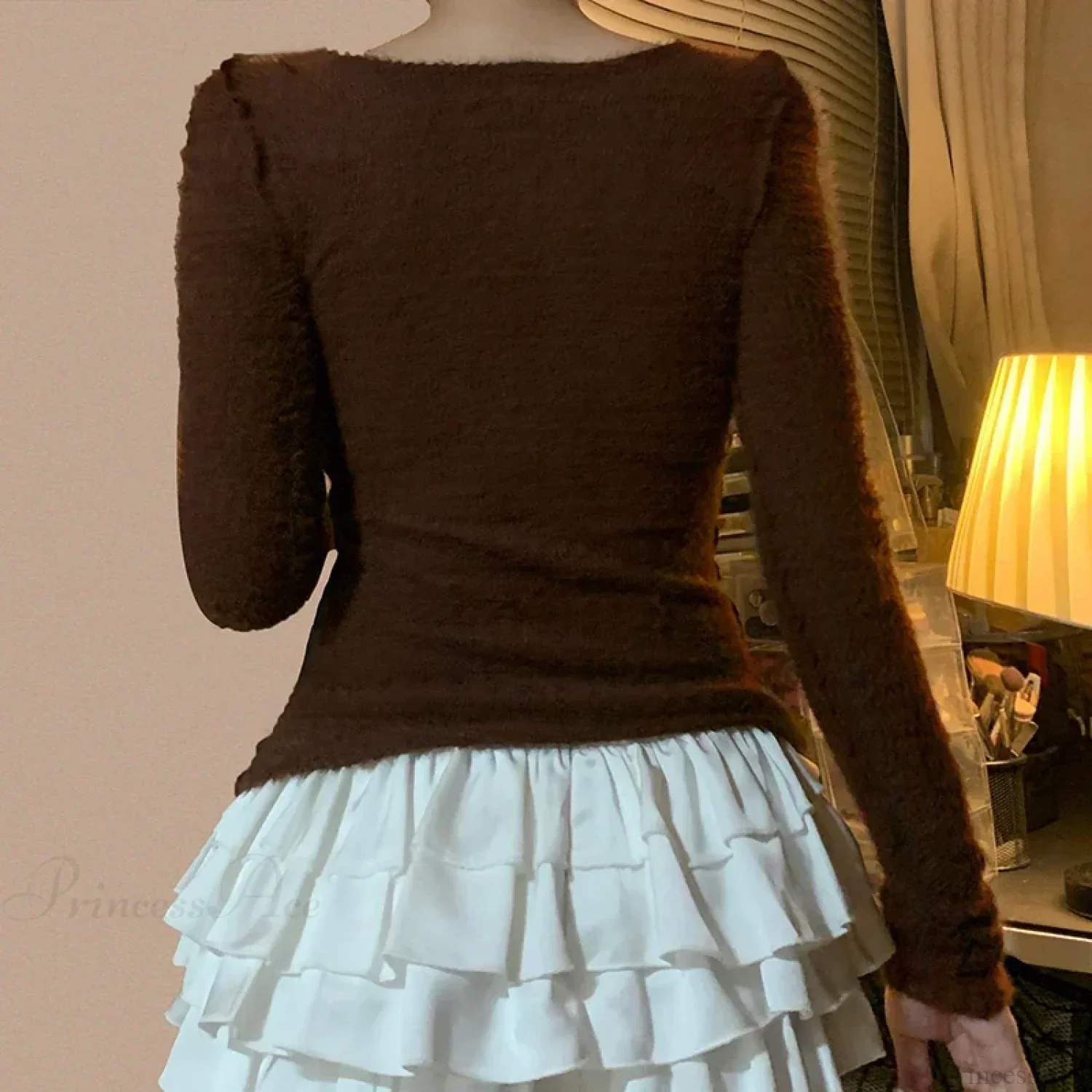 Furry Elastic Knit Top - Image 3