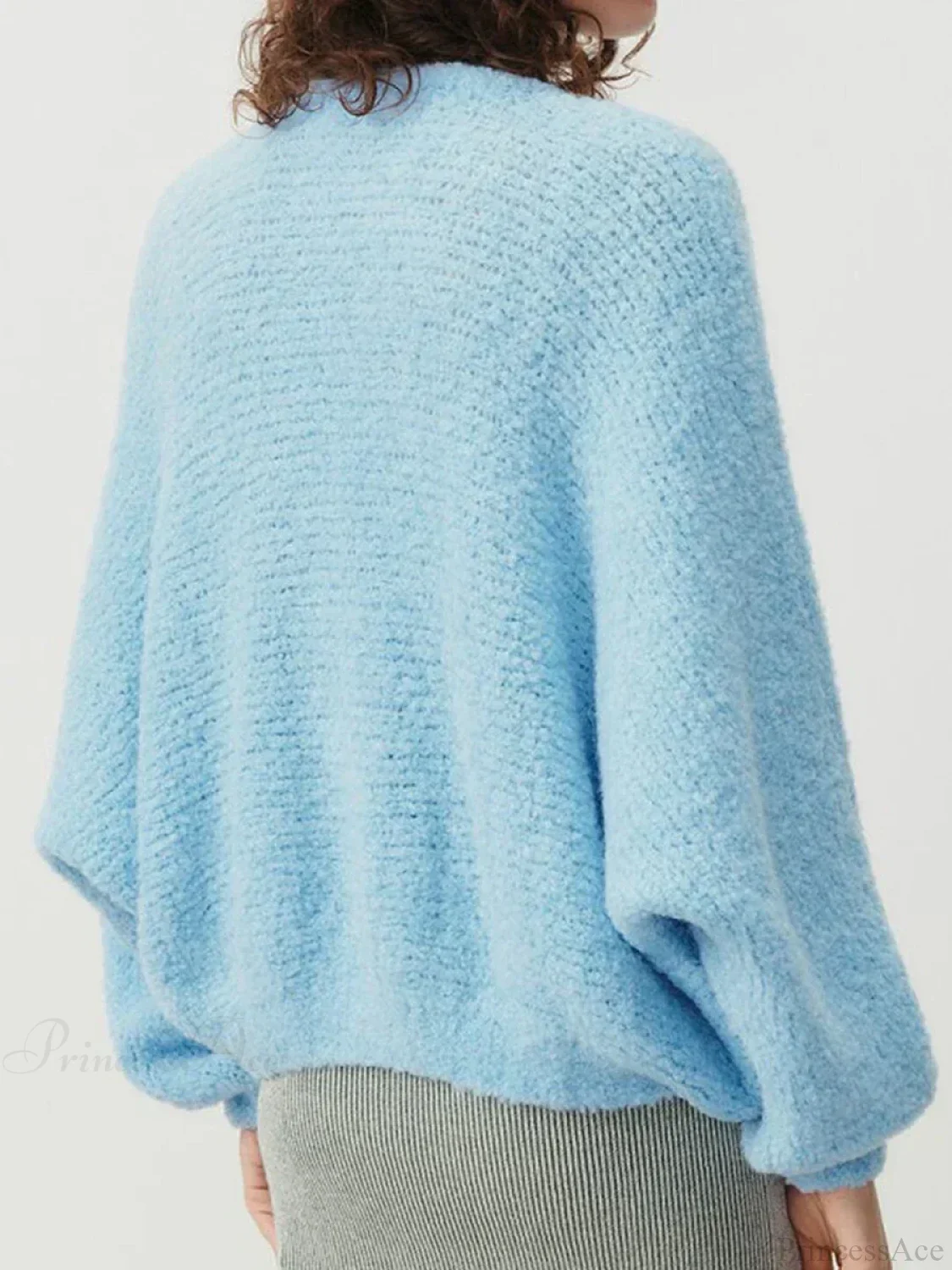 Fuzzy V-neck Button-front Cardigan - Image 2