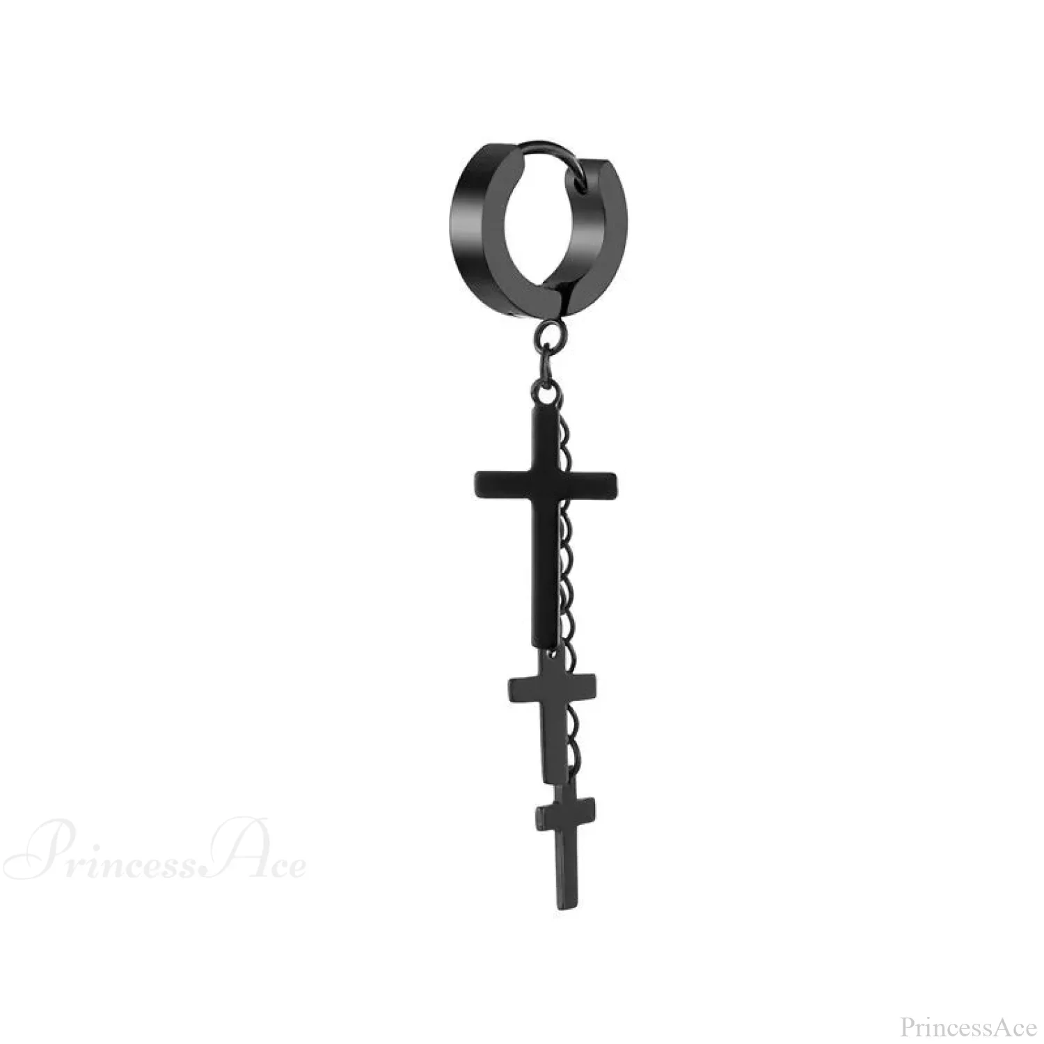 Genderless Punk Cross Fringe Chain Clip Earring - Image 10