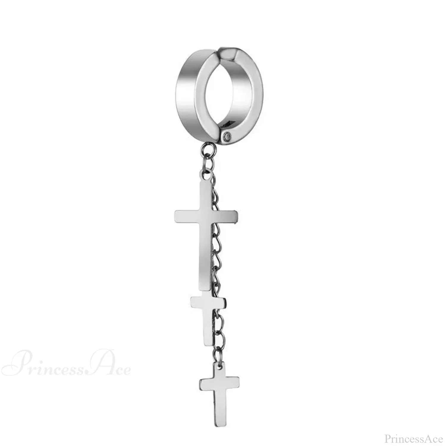Genderless Punk Cross Fringe Chain Clip Earring - Image 7