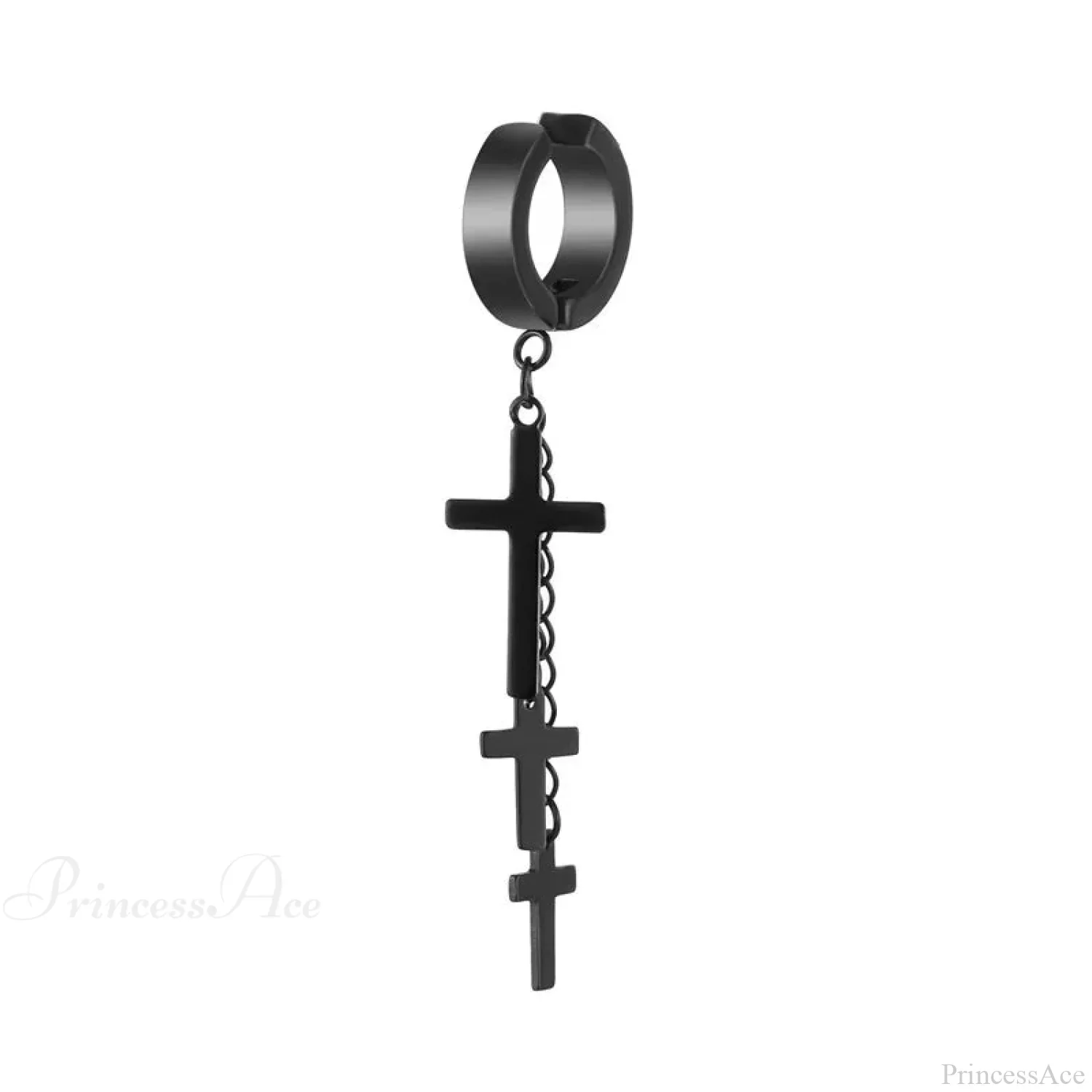 Genderless Punk Cross Fringe Chain Clip Earring - Image 8