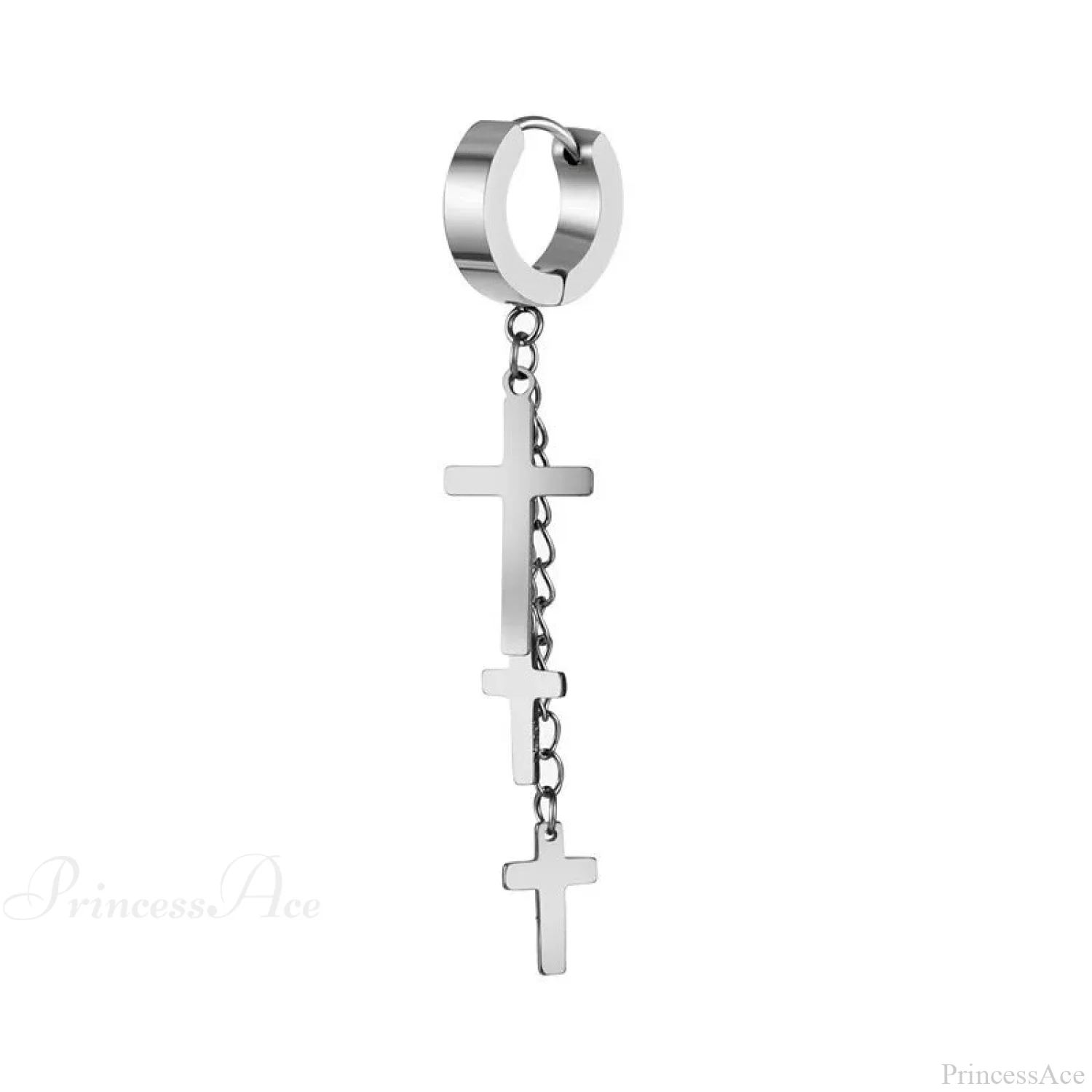 Genderless Punk Cross Fringe Chain Clip Earring - Image 9