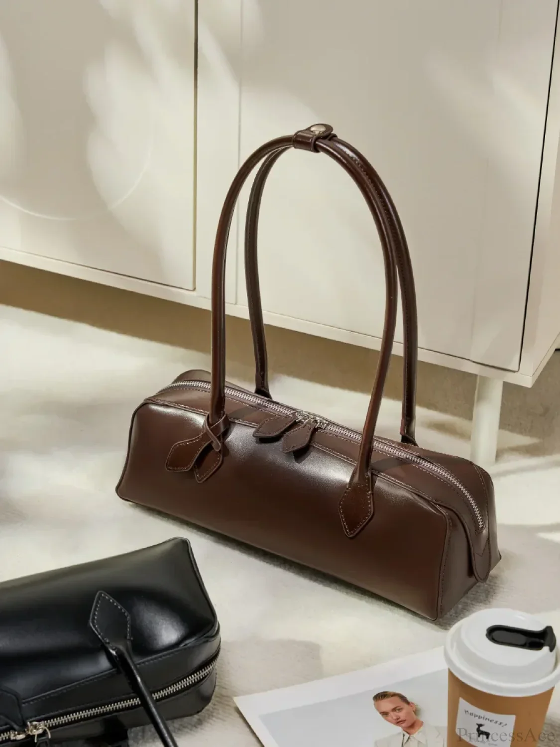 Genuine Leather Women's Shoulder Wristlet - Image 3