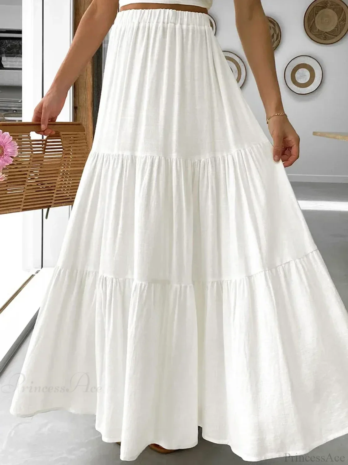 Gingham Tiered Patchwork Skirt - Image 6