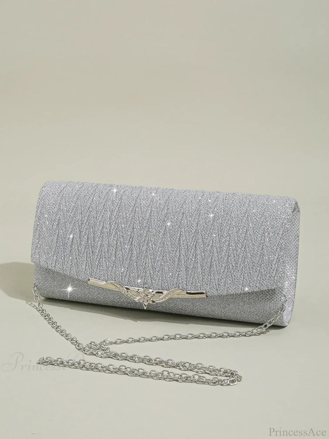 Glitter Envelope Evening Bag Detachable Chain Clutch Bag - Image 5