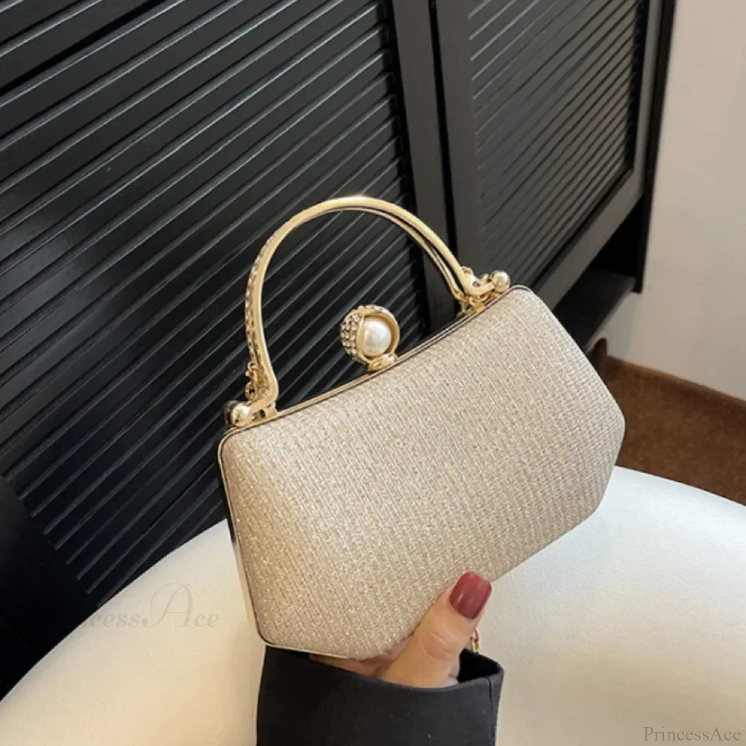 Glitter Evening Banquet Wrist Bag Rhinestone Clutch Bag - Image 2