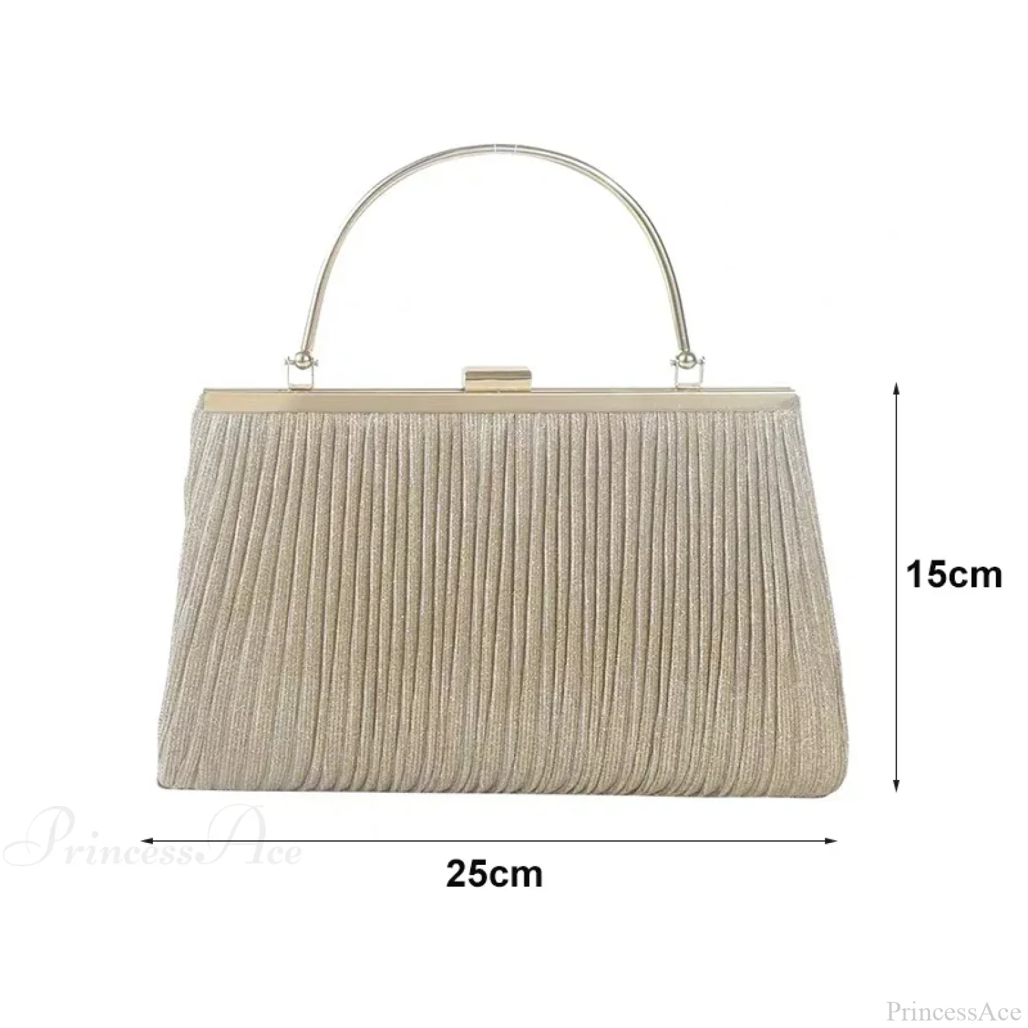 Glitter Luxury Apricot Evening Clutch Chain Shoulder Bag - Image 6