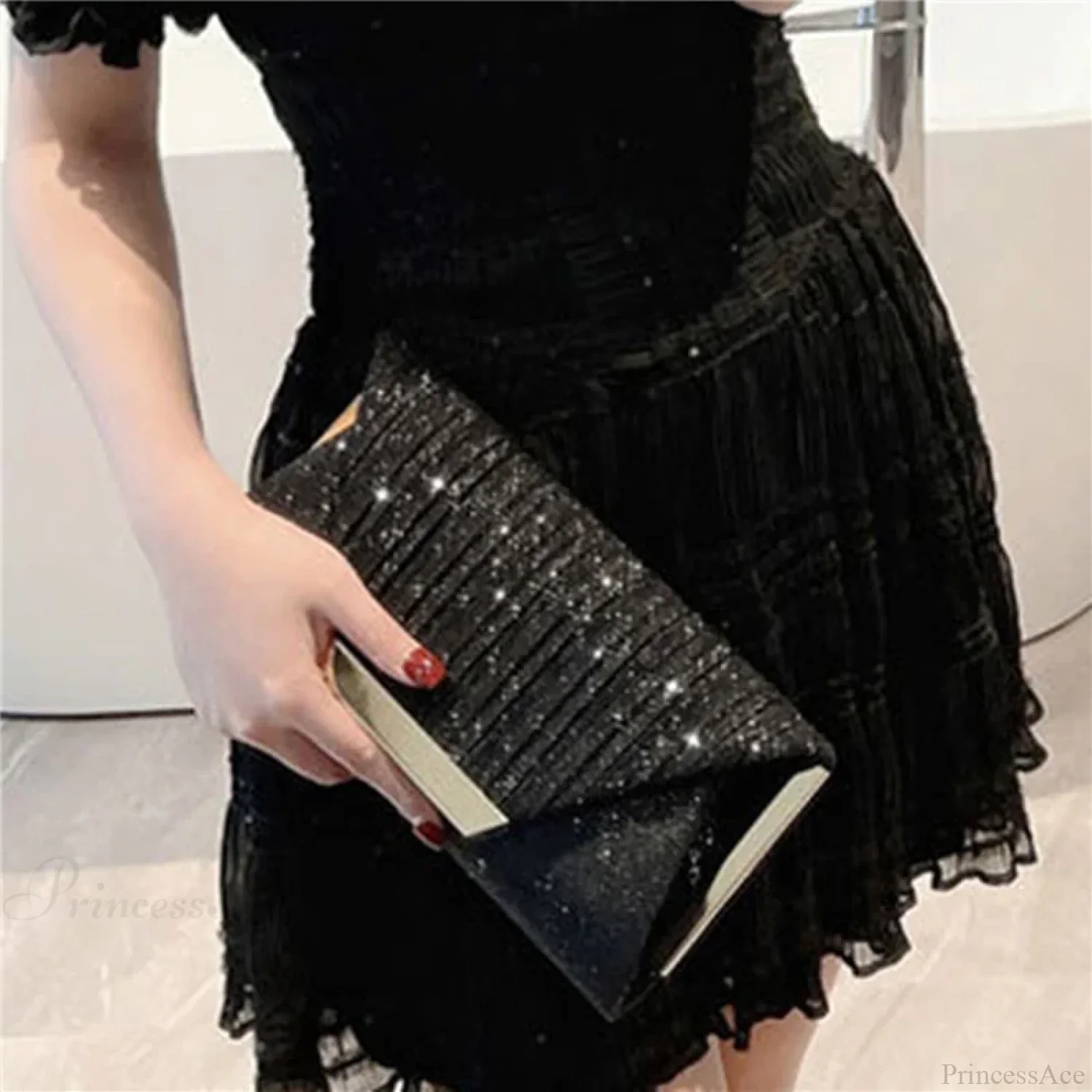 Glitter Party Clutch Bag Wristlet - Image 3