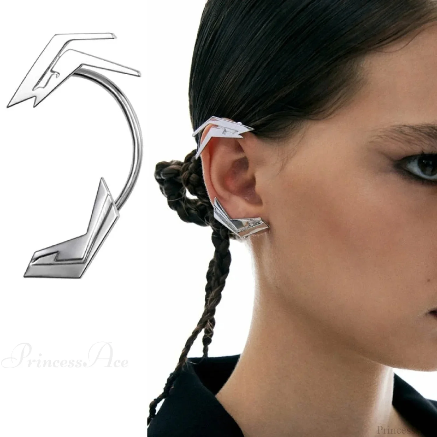 Gloomy Gothic Skull Death Moth Dangle Earring - Image 3