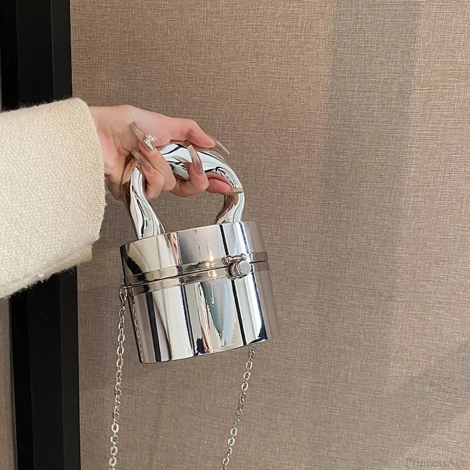 Gold Box Shiny Clutch Evening Party Handbag - Image 8