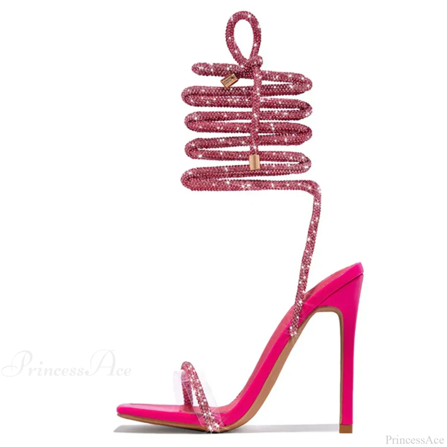 Gold Crystal Ankle Cross-Strap Sexy Open-Toe Club Summer Party Banquet High Heel - Image 10