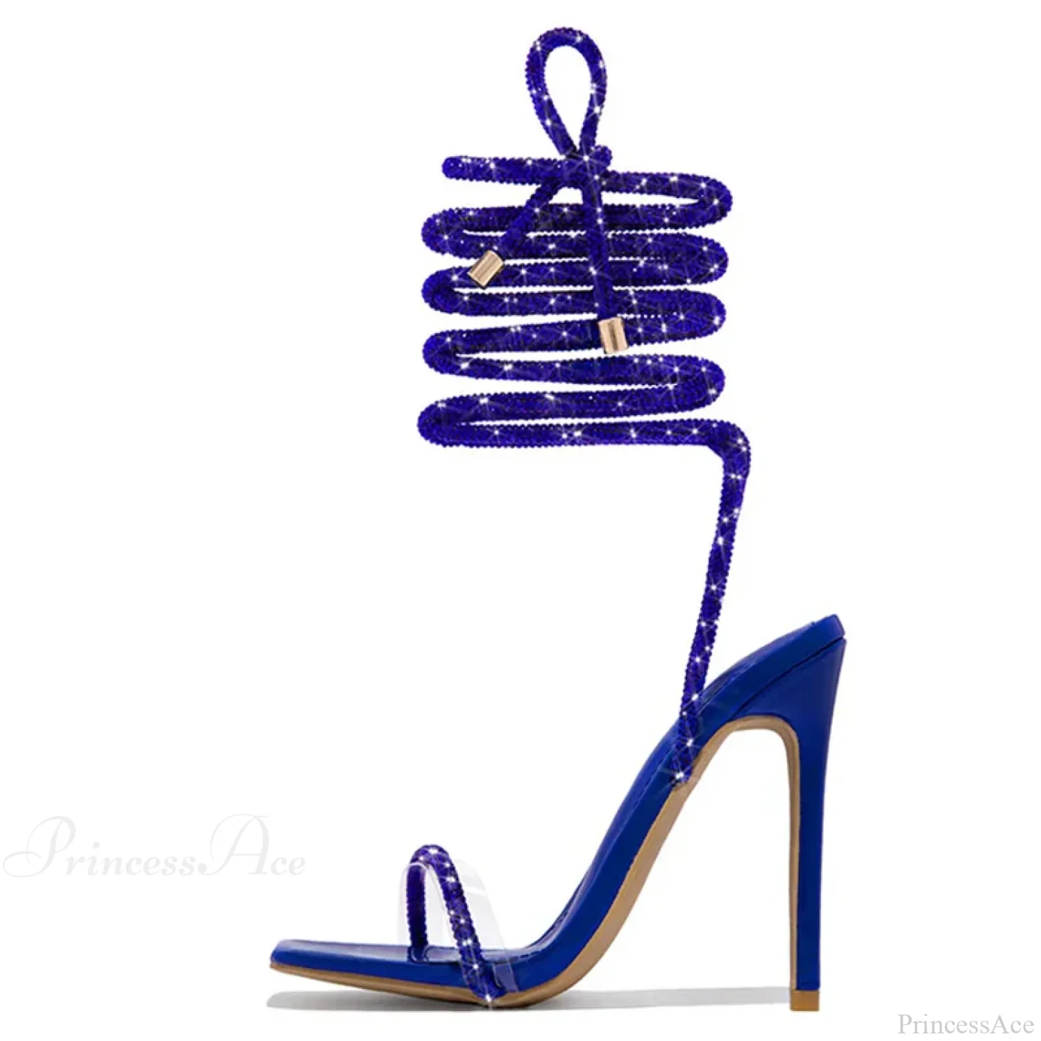Gold Crystal Ankle Cross-Strap Sexy Open-Toe Club Summer Party Banquet High Heel - Image 4