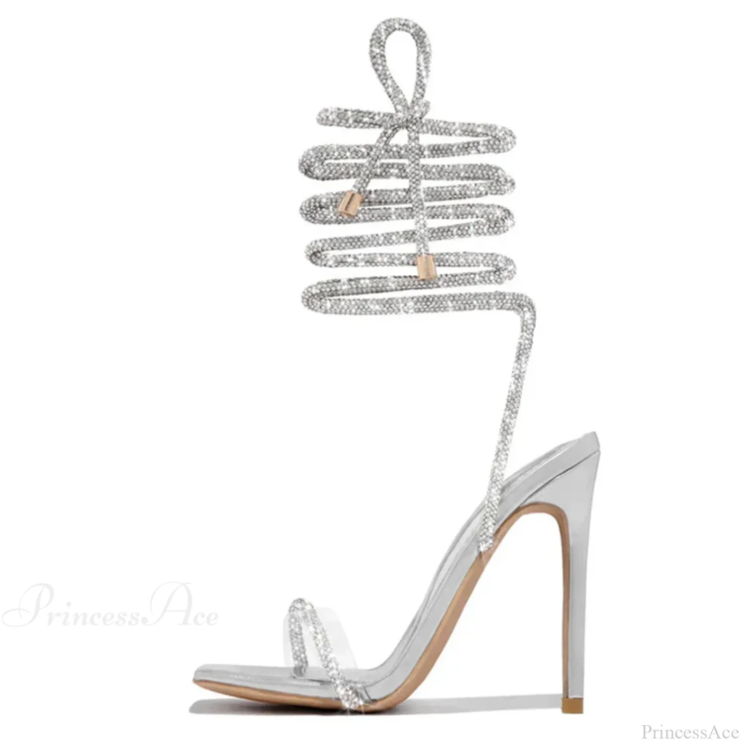 Gold Crystal Ankle Cross-Strap Sexy Open-Toe Club Summer Party Banquet High Heel - Image 5
