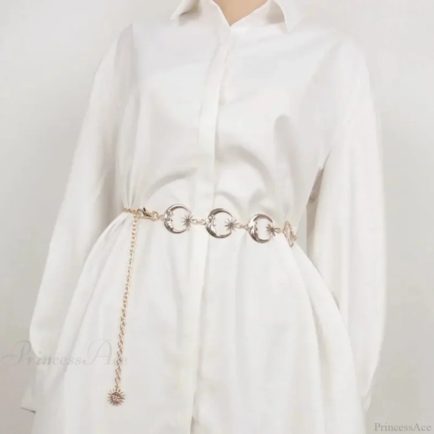 Gold Gothic Chain Lunar Solar Metal Belt - Image 4