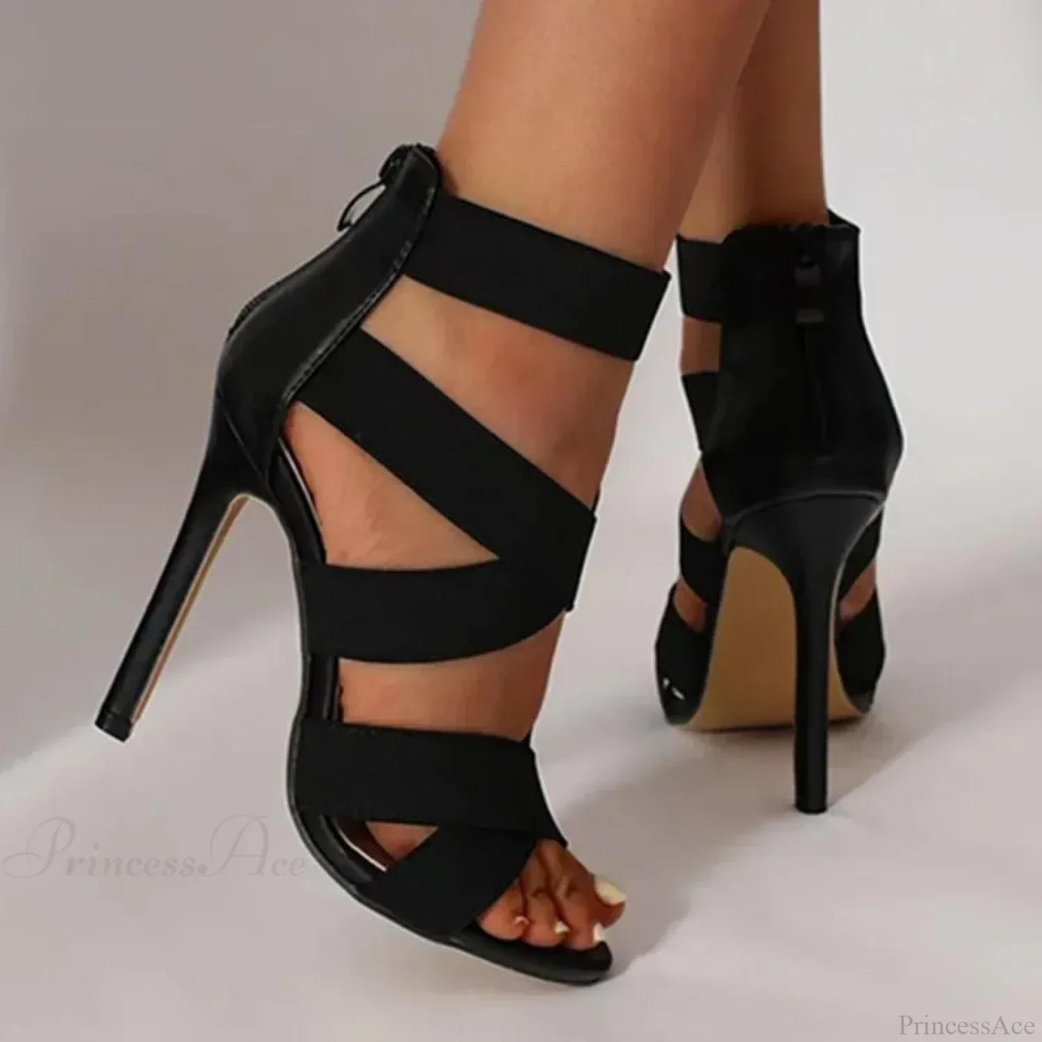 Gold Sexy Strange High Heels Gladiator Narrow Band Square ToeBuckle Strap Wedding Banquet Pumps High Heel - Image 2