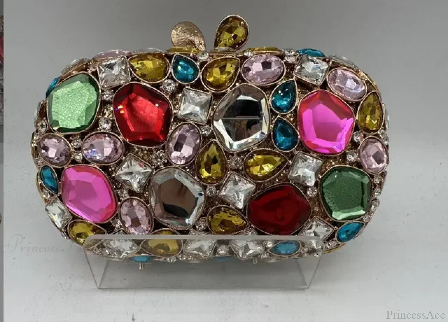 Gold/Silver Crystal Evening Clutch Wristlet - Image 16