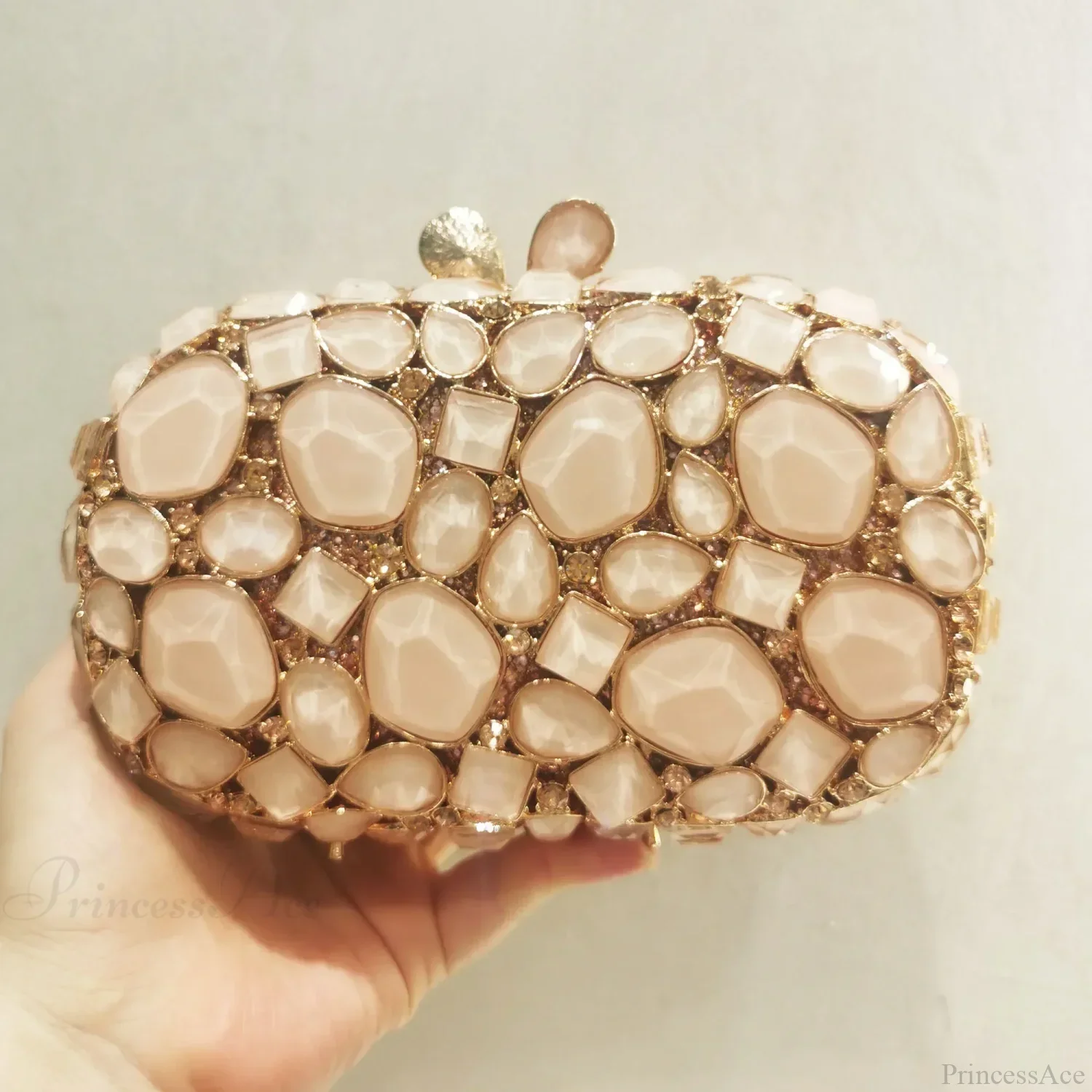 Gold/Silver Crystal Evening Clutch Wristlet - Image 3