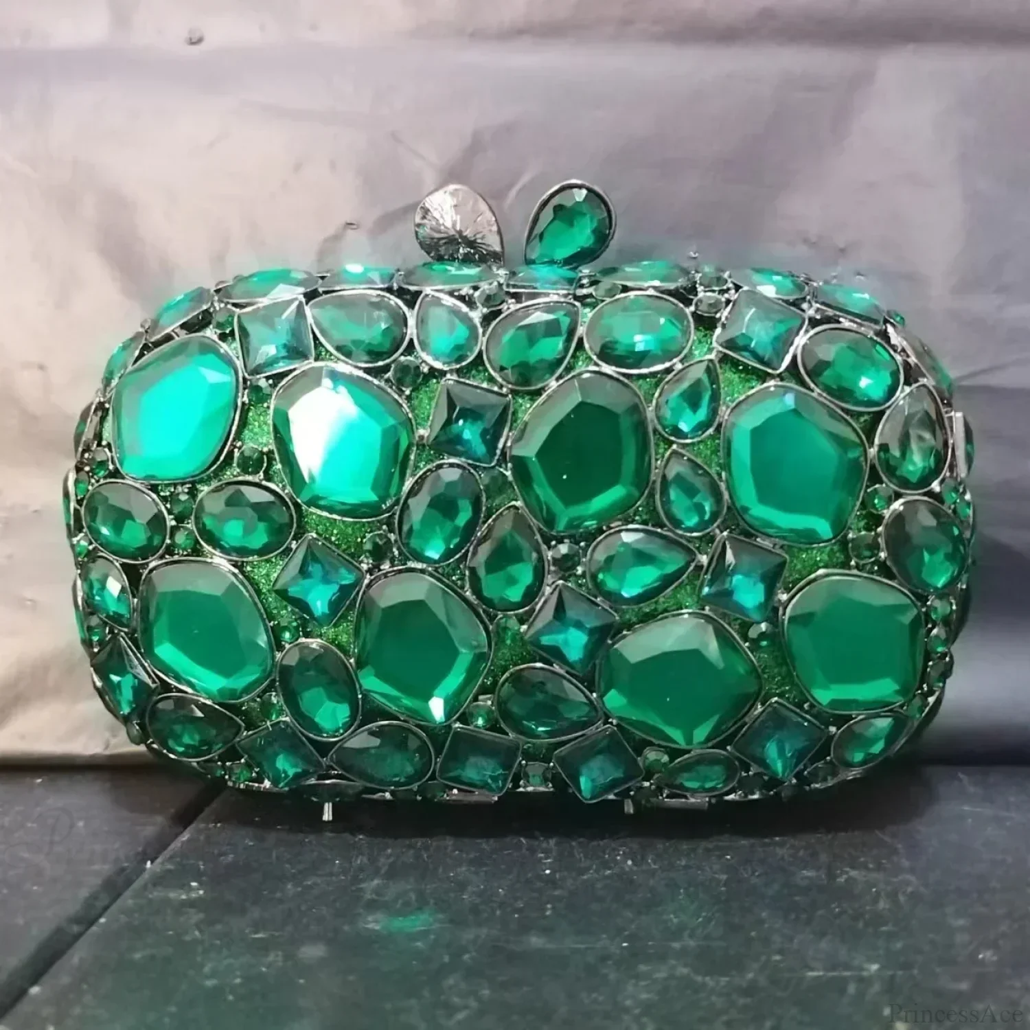 Gold/Silver Crystal Evening Clutch Wristlet - Image 4