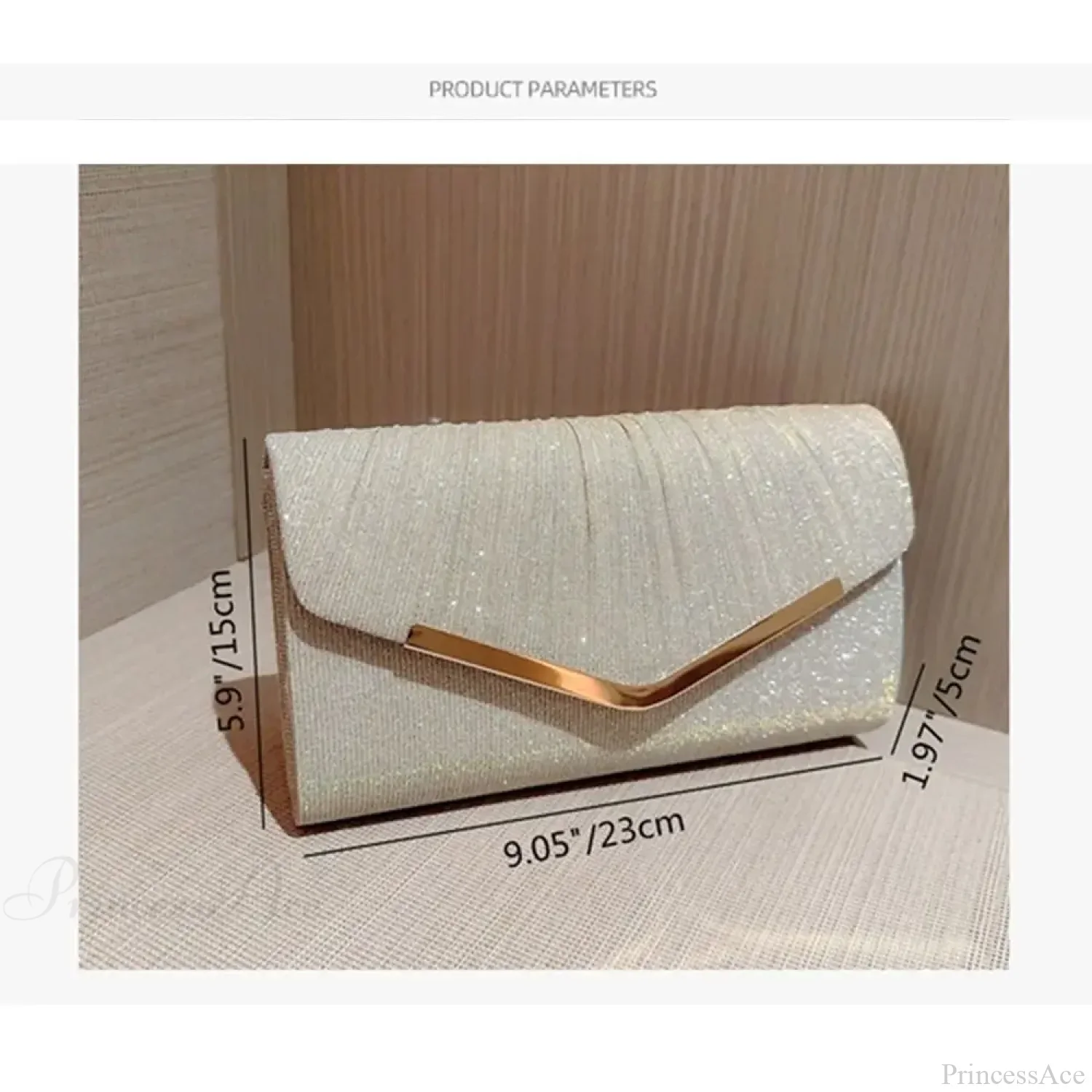 Gold Silver Elegant Banquet Clutch Shoulder Bag Purse - Image 4
